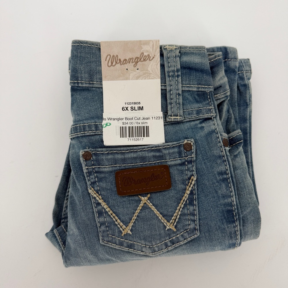 Wrangler Girls Bootcut Jeans Medium Wash Slim Fit 6X 112315035
